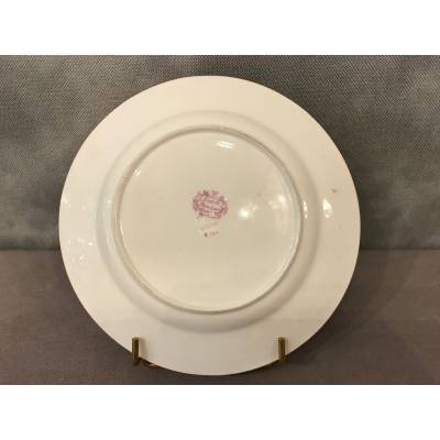 Belle assiette en porcelaine de Minton d'époque 19 ème décor de fleurs