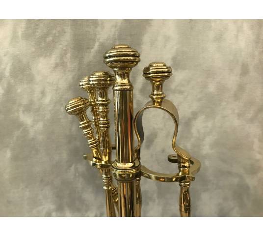 Stack Servant in vintage brass 19 th including 4 rooms