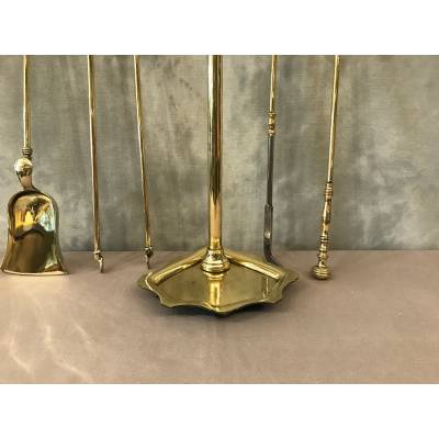 Stack Servant in vintage brass 19 th including 4 rooms