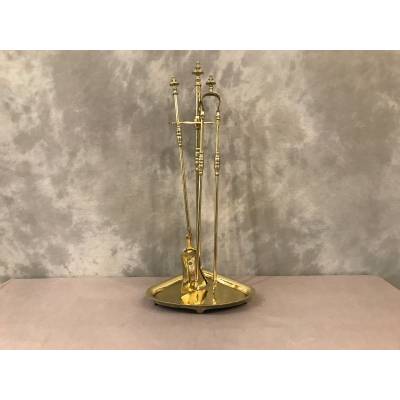 Servant of antique fireplace in vintage brass 19 th