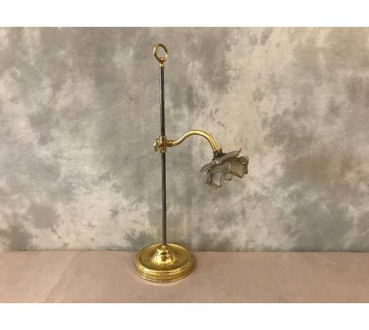 Iron and polished brass lamp 19 th