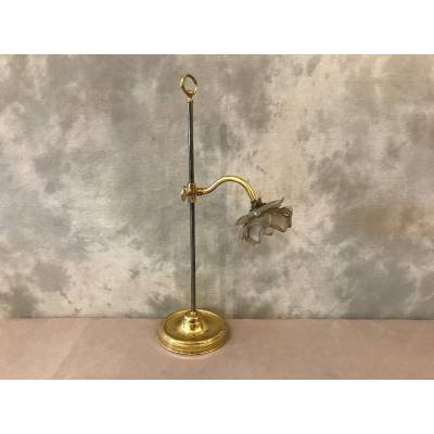 Iron and polished brass lamp 19 th