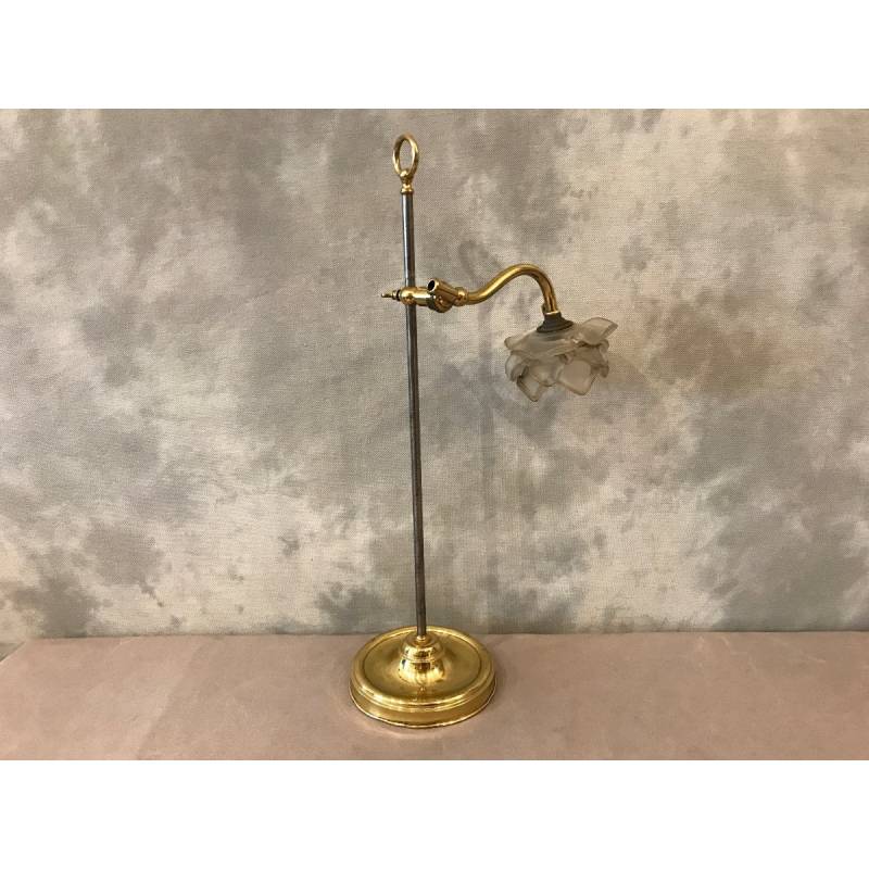 Old brass and vintage iron lamp 19 th