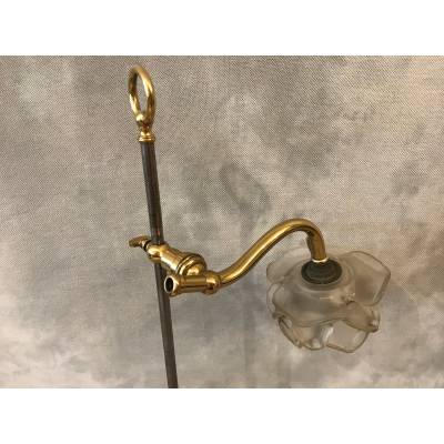 Old brass and vintage iron lamp 19 th