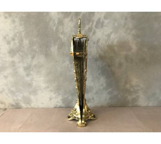 Beau pare feu en éventail en bronze d'époque 19 ème