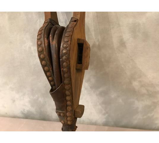 Large, rustic wood fireplace bellows 18 th