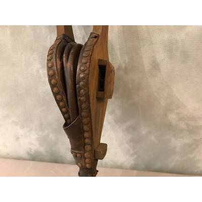 Large, rustic wood fireplace bellows 18 th