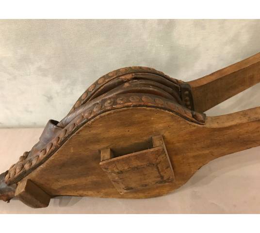 Large, rustic wood fireplace bellows 18 th