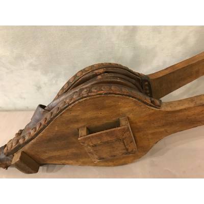 Large, rustic wood fireplace bellows 18 th