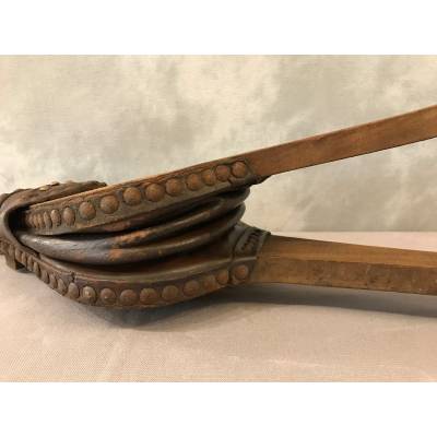 Large, rustic wood fireplace bellows 18 th