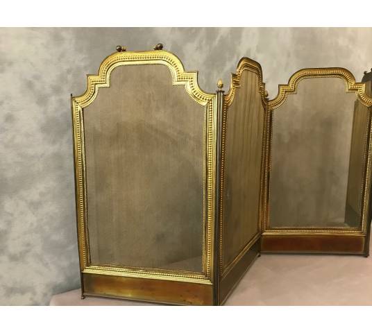 Pare fireplace antique gilded brass brass 19 th