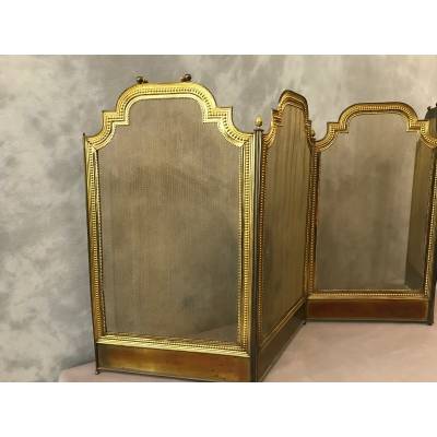 Pare fireplace antique gilded brass brass 19 th