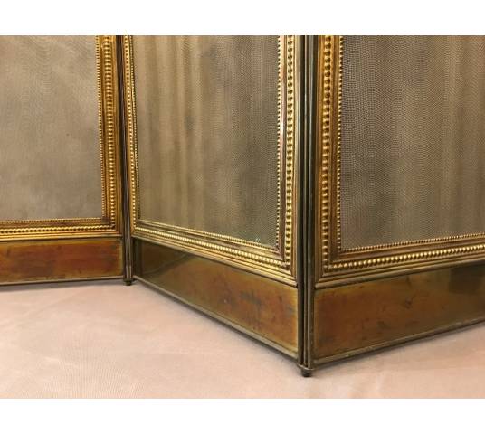 Pare fireplace antique gilded brass brass 19 th