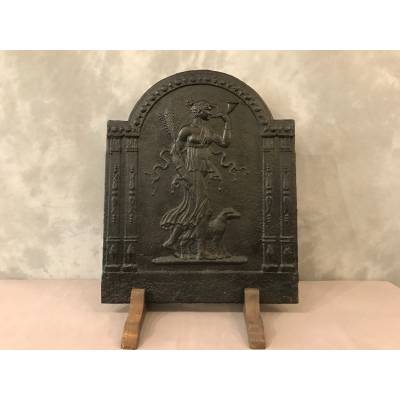 Beautiful old fireplace plate in late 18th century cast iron