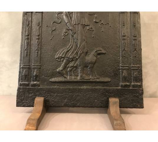 Beautiful old fireplace plate in late 18th century cast iron