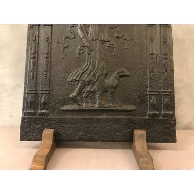 Beautiful old fireplace plate in late 18th century cast iron