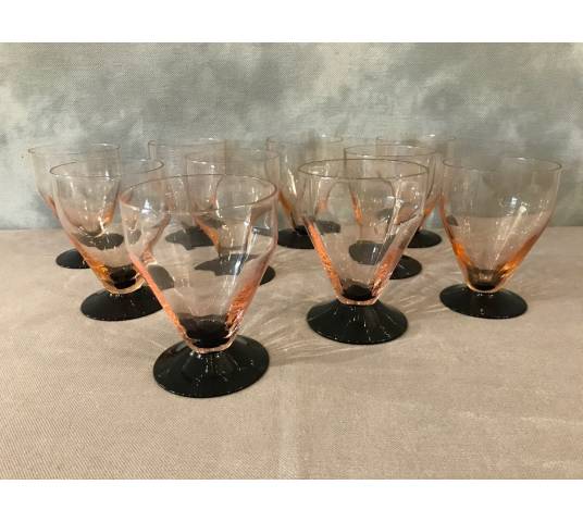 ensemble de 6 verres Art Déco  vers 1940