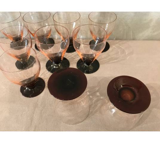 ensemble de 6 verres Art Déco  vers 1940