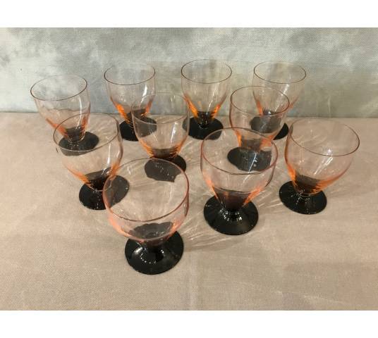 ensemble de 6 verres Art Déco  vers 1940