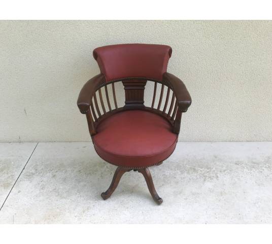 Fauteuil de bureau tournant américain vers 1900