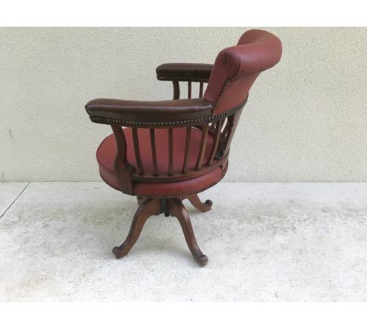 Fauteuil de bureau tournant américain vers 1900