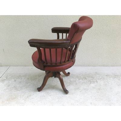 Fauteuil de bureau tournant américain vers 1900