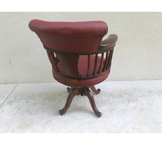 Fauteuil de bureau tournant américain vers 1900