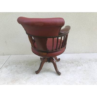 Fauteuil de bureau tournant américain vers 1900