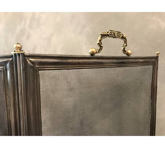 Pare fireplace old in polished iron and epoch 19 th