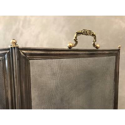 Pare fireplace old in polished iron and epoch 19 th