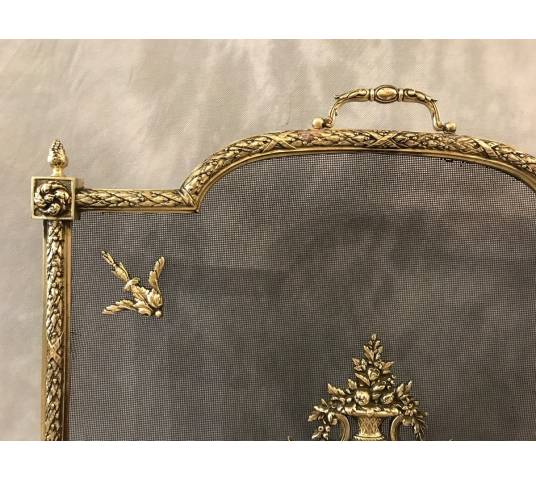 Beau firewall, antique bronze fireplace screen 19 th