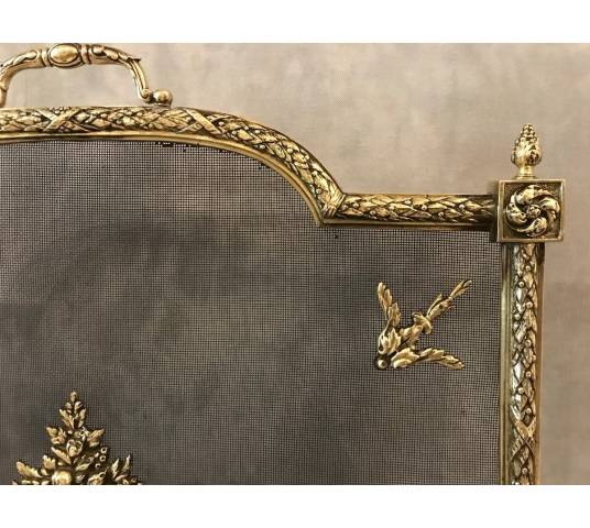 Beau firewall, antique bronze fireplace screen 19 th