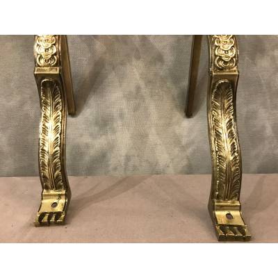 Pair of tringles with bronze curtains of epoch 19 th