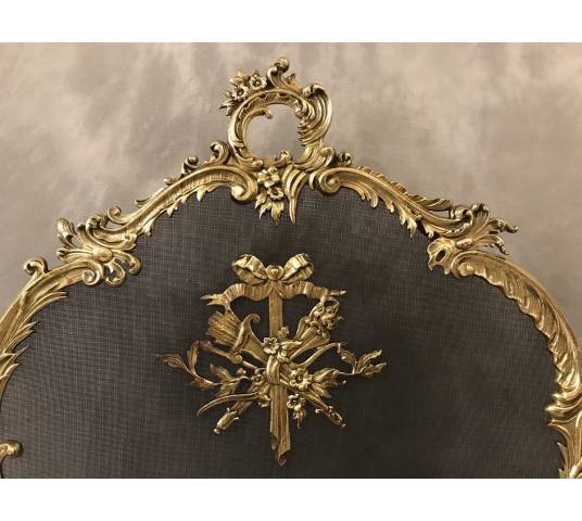 Pare fire of fireplace screen old bronze of epoch 19 th