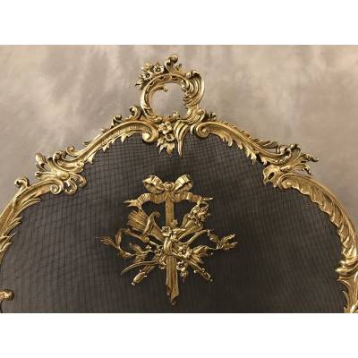 Pare fire of fireplace screen old bronze of epoch 19 th