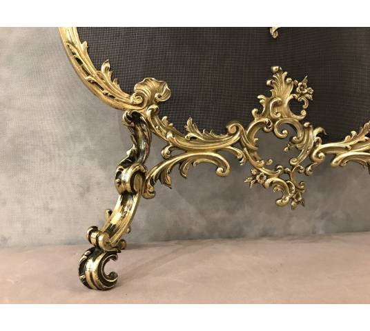 Pare fire of fireplace screen old bronze of epoch 19 th