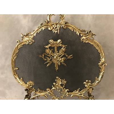 Pare fire of fireplace screen old bronze of epoch 19 th