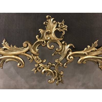 Pare fire of fireplace screen old bronze of epoch 19 th