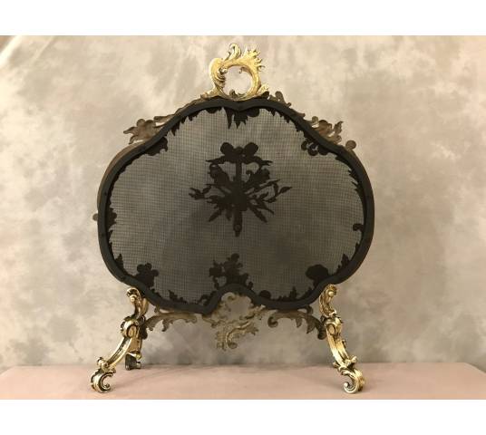 Pare fire of fireplace screen old bronze of epoch 19 th