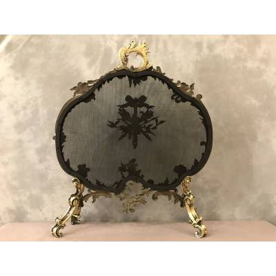 Pare fire of fireplace screen old bronze of epoch 19 th