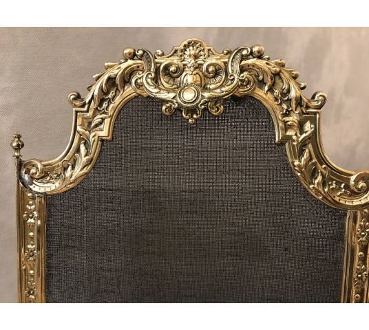 Pare fire of antique fireplace in vintage brass 19 th