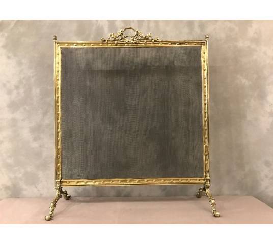 Pare fire screen of brass chimney and bronze epoch 19 th