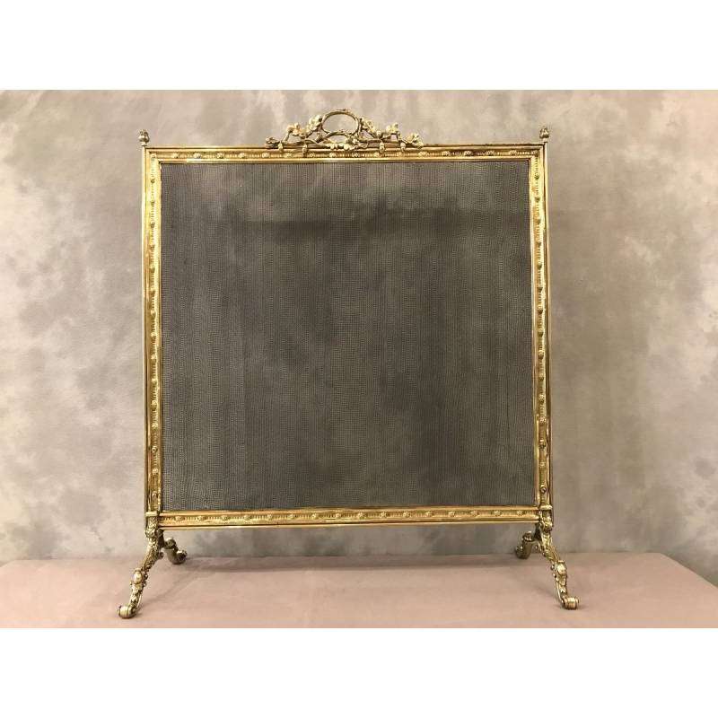 Pare fire screen of brass chimney and bronze epoch 19 th