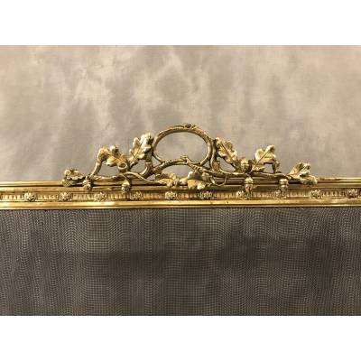 Pare fire screen of brass chimney and bronze epoch 19 th