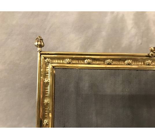 Pare fire screen of brass chimney and bronze epoch 19 th