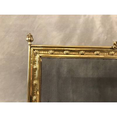 Pare fire screen of brass chimney and bronze epoch 19 th