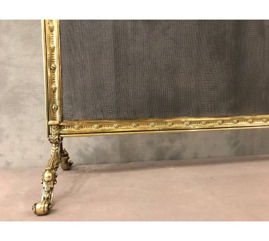 Pare fire screen of brass chimney and bronze epoch 19 th