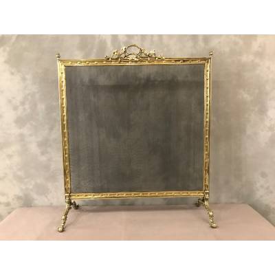 Pare fire screen of brass chimney and bronze epoch 19 th