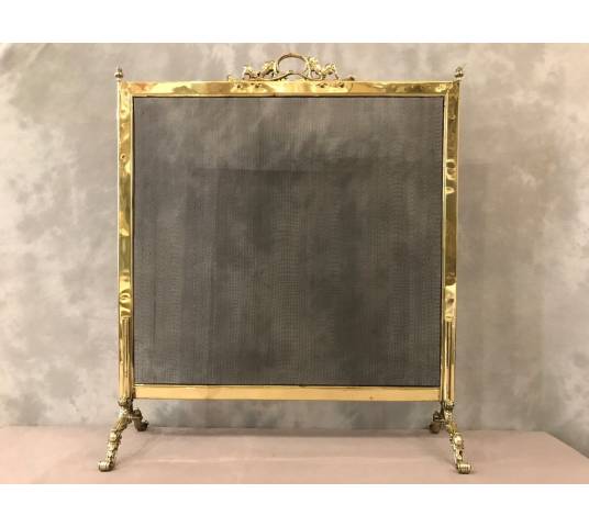 Pare fire screen of brass chimney and bronze epoch 19 th