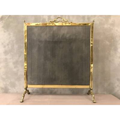 Pare fire screen of brass chimney and bronze epoch 19 th